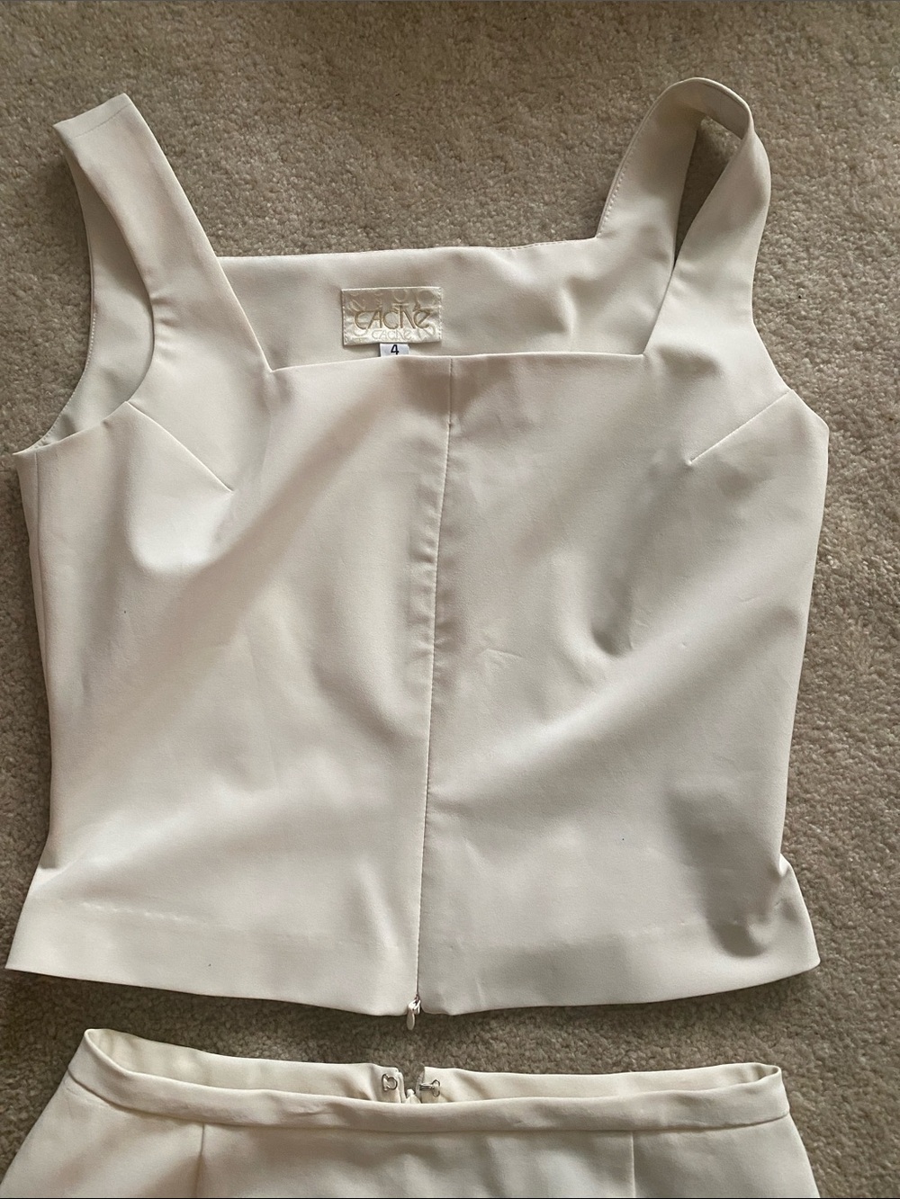 Vintage cream size 4 Cache skirt and top set - Picture 3 of 7